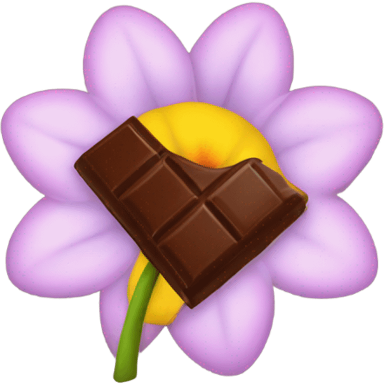 Flower eating a chocolate  emoji