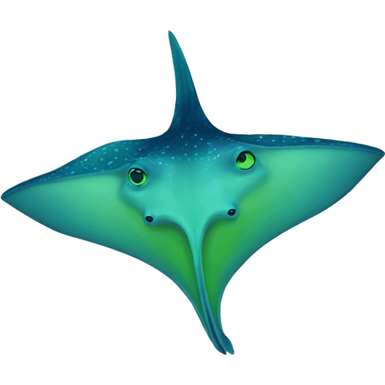 blue stingray with green details emoji