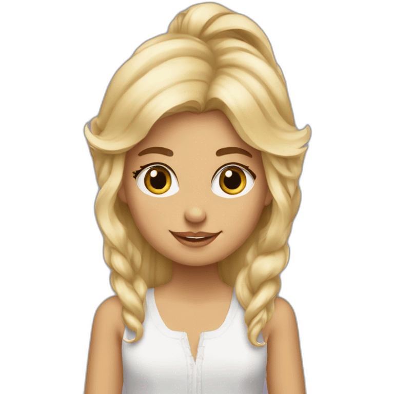 Fille blonde avec un berger australien emoji