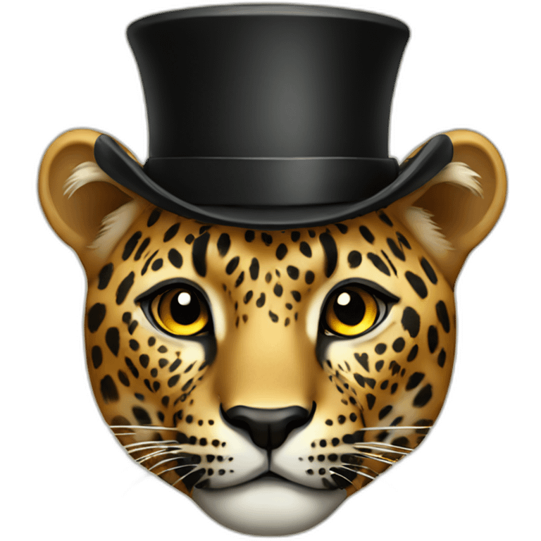 Leopard with top hat emoji