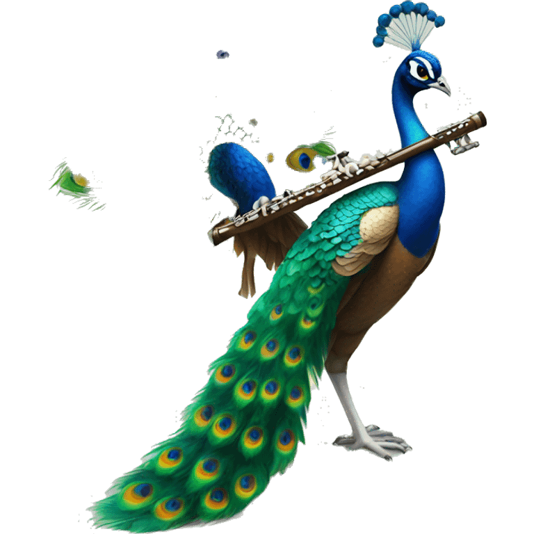 Peacock and flute emoji