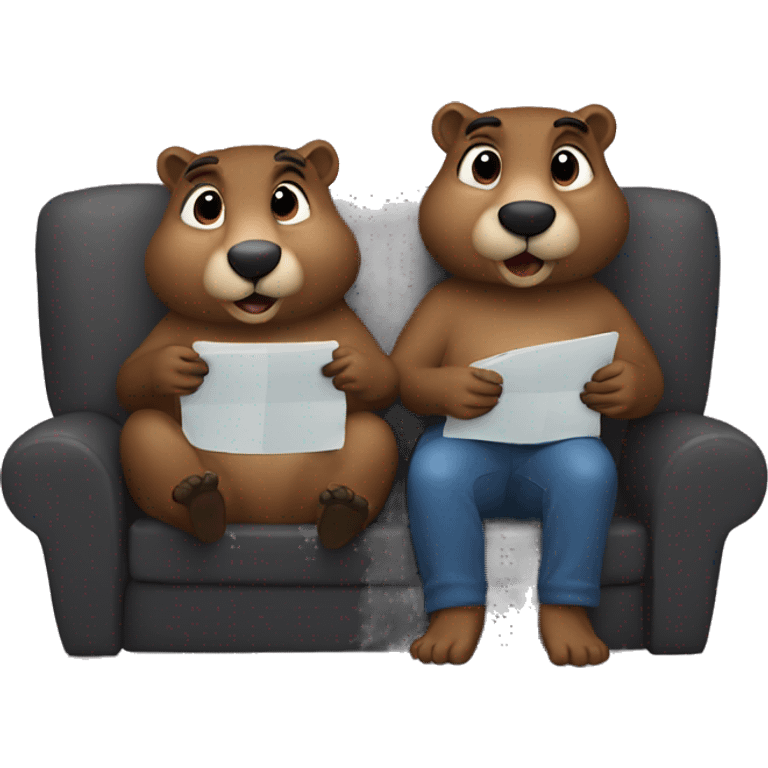 Groundhog couple Watching Tv series  emoji