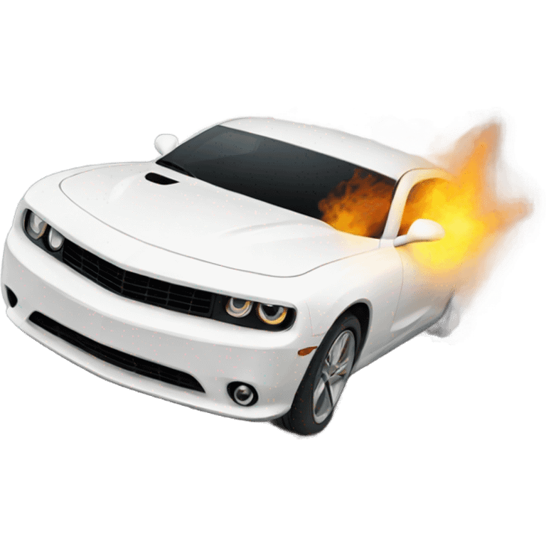 White car doing burnout  emoji