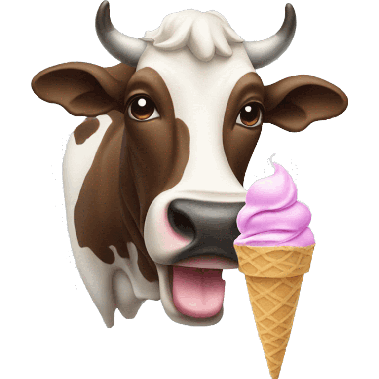 cow eat ice-cream emoji