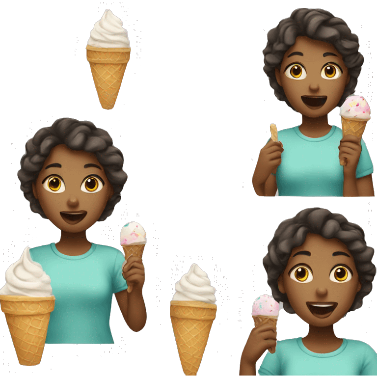 Girl eating ice cream  emoji