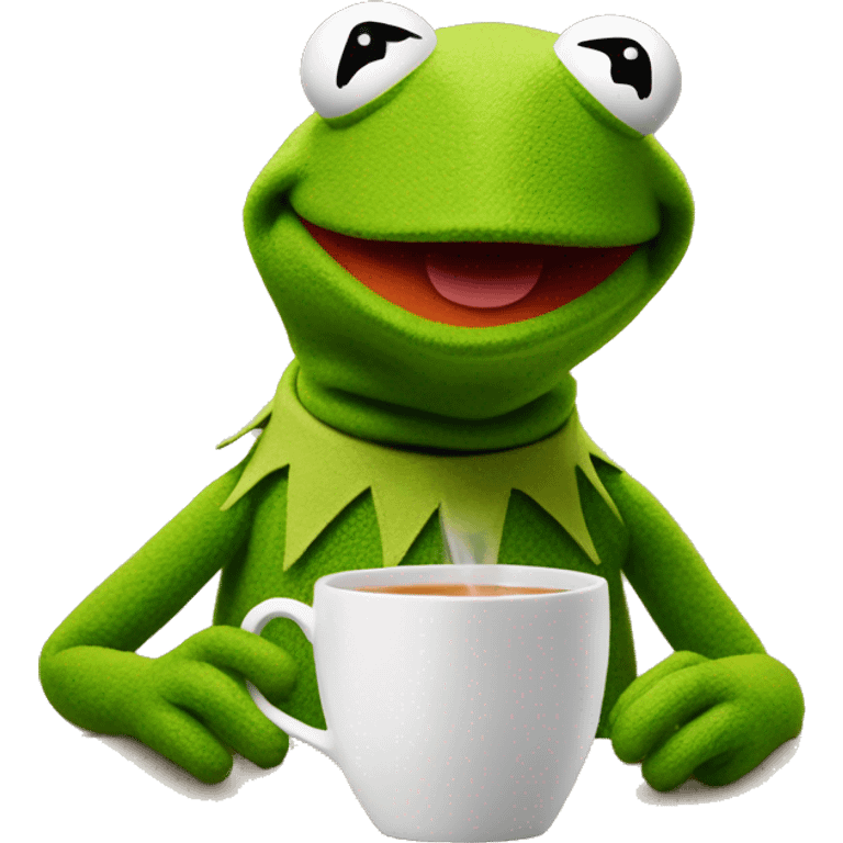 Kermit the Frog sipping tea emoji