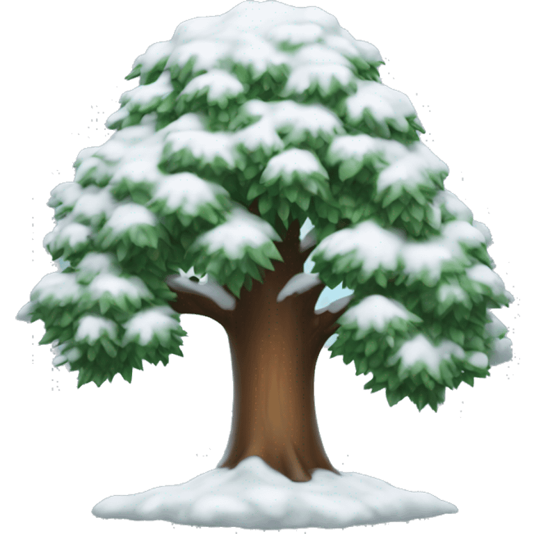 tree with snow on top of it emoji