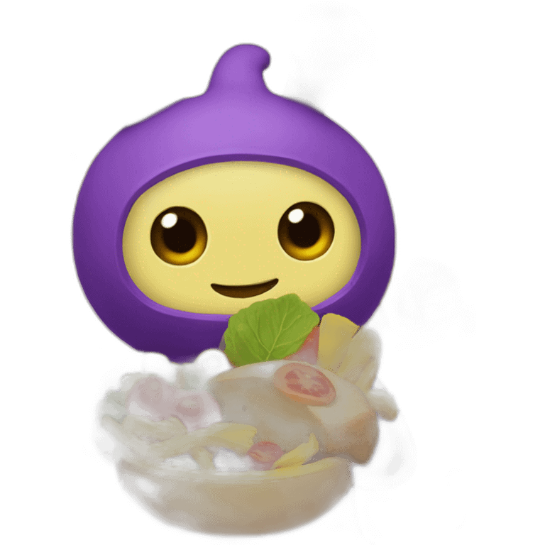 Teletubbie with food emoji