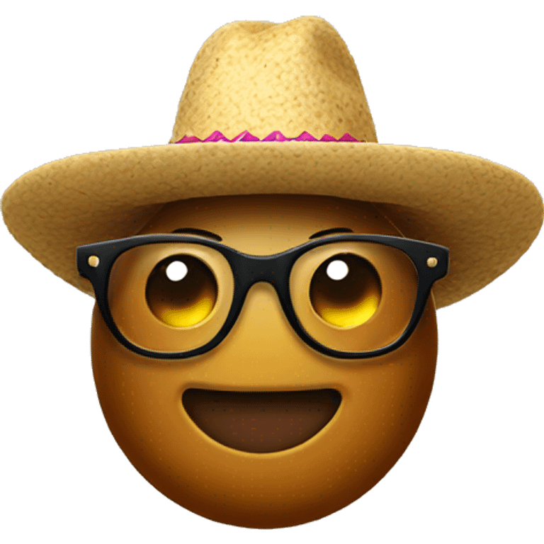 poop emoji with a sombrero and glasses  emoji