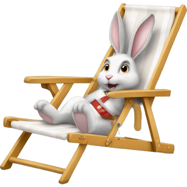 rabbit sitting deckchair emoji