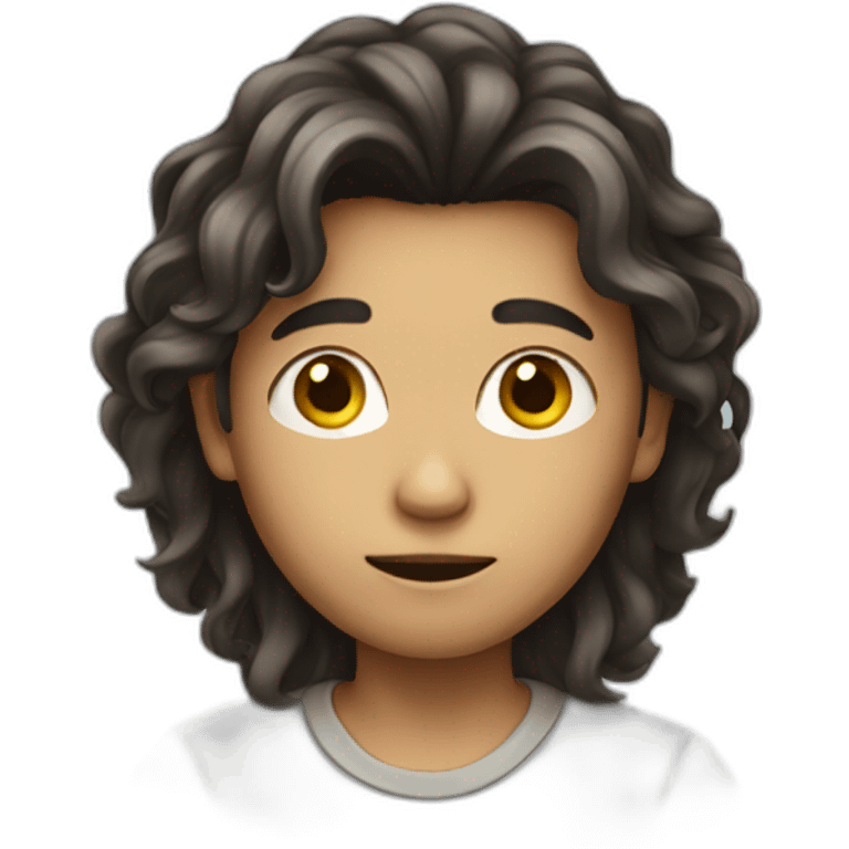 boy with long hairs emoji