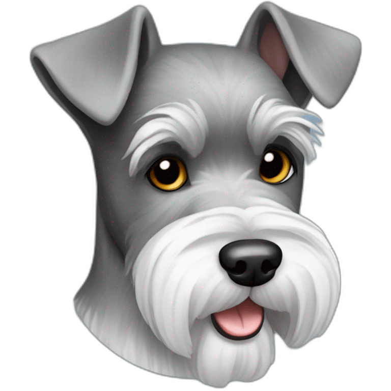 salt and pepper miniature schnauzer emoji