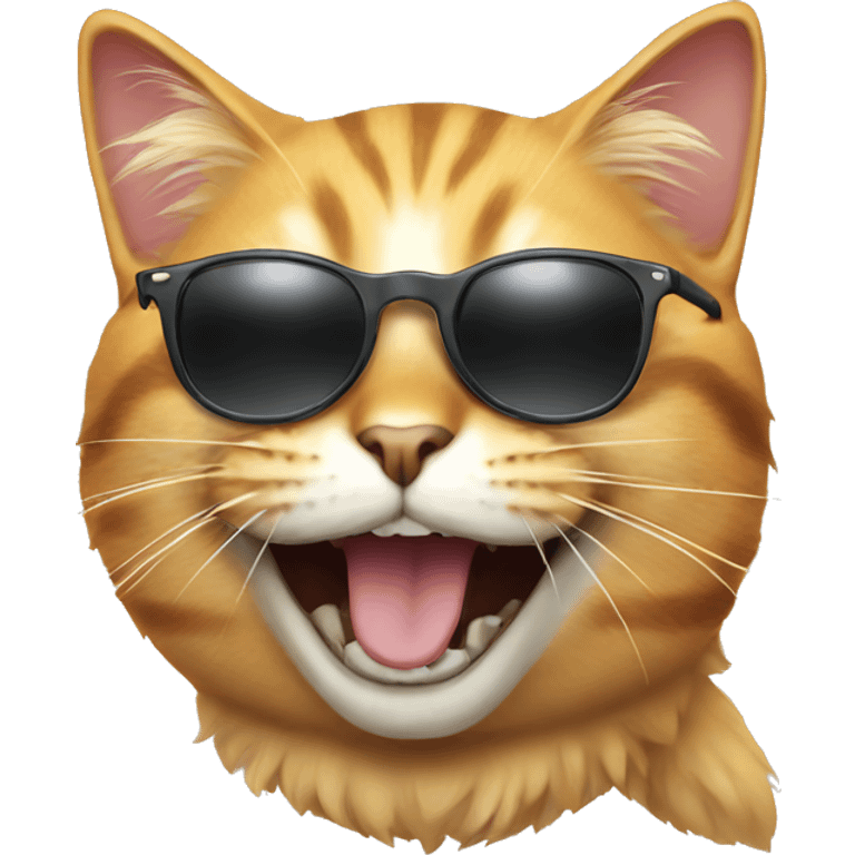 Cat with sunglasses laughing emoji