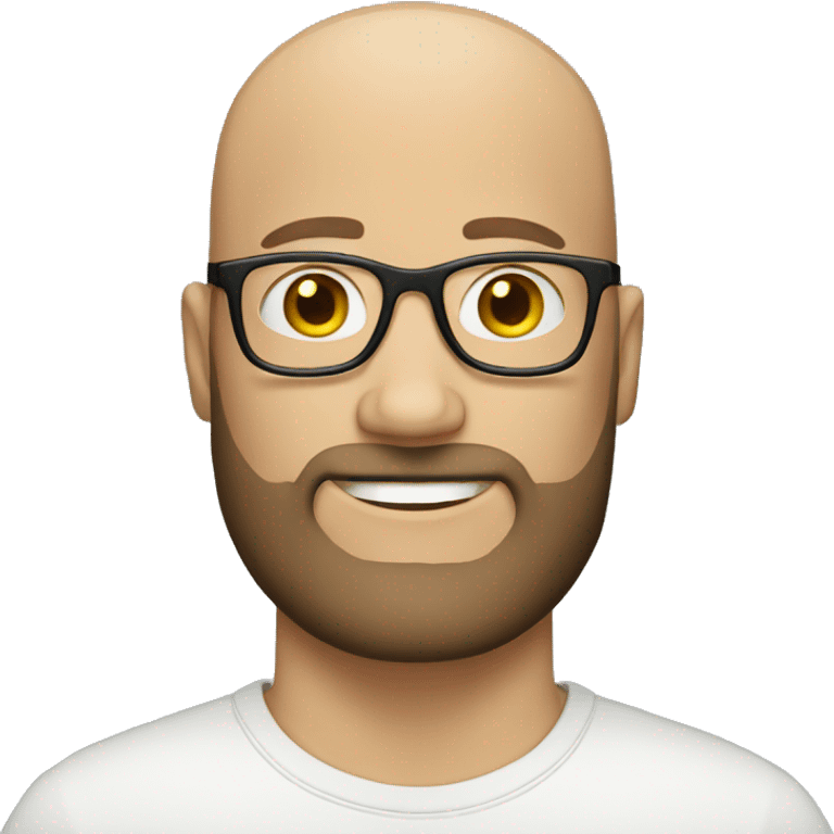 Bald white guy with brown beard add glasses emoji