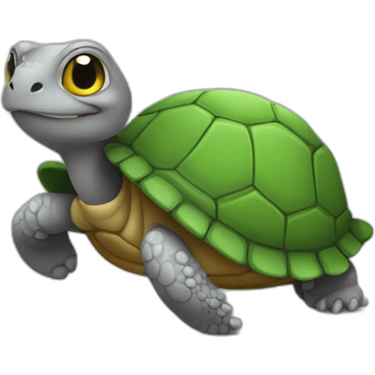 Chat gris sur tortue emoji