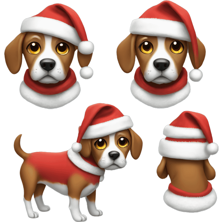 Dog wearing Santa suit  emoji