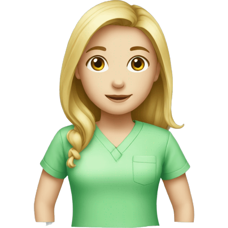 green shirt girl paediatric wear  emoji