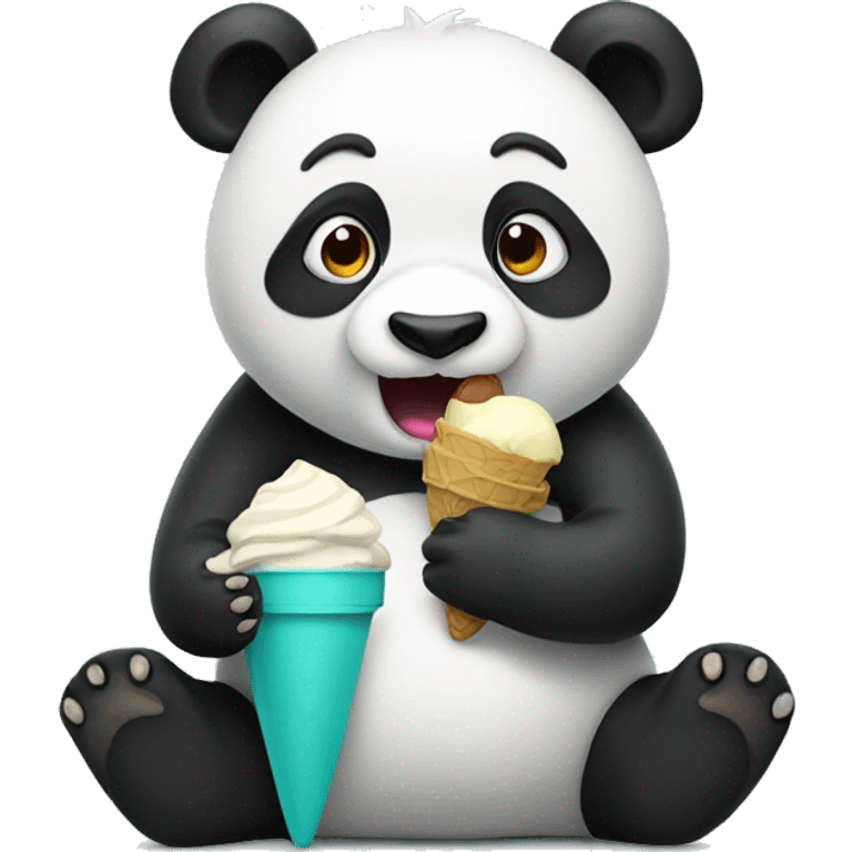 Panda eating ice cream emoji