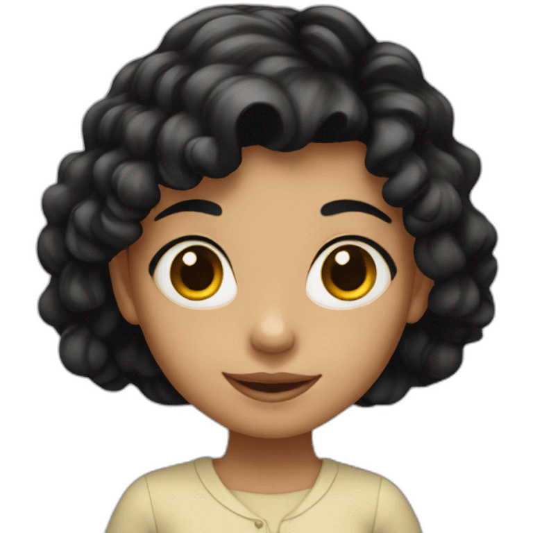 Young girl with black hair emoji