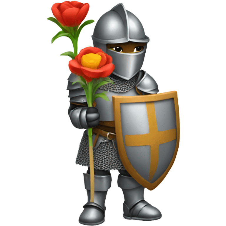 Knight holding a flower emoji