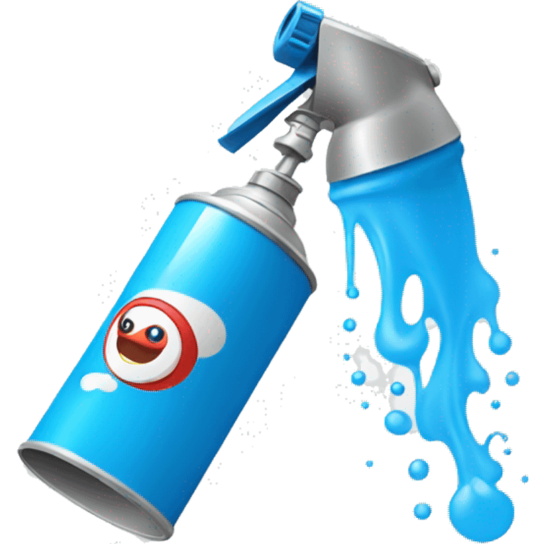 spray can spraying blue emoji