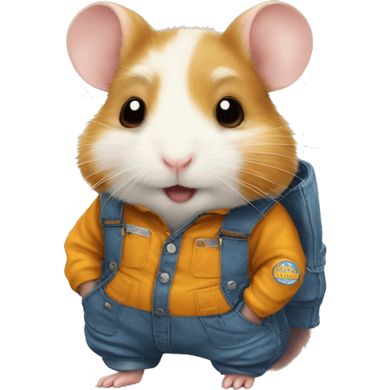 hamster in overalls inscription "Nanxing" emoji