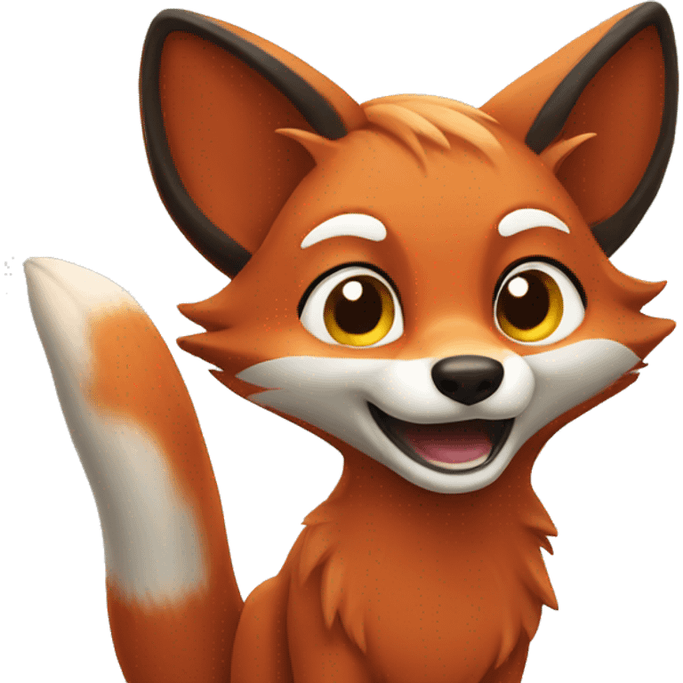 RED FOX WAVING emoji