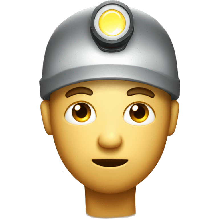 A face with a real flashlight on his head, with tired face emoji