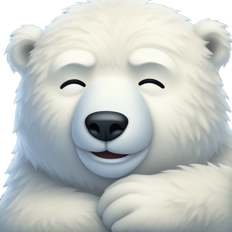 Massive fluffy polar bear snuggles emoji