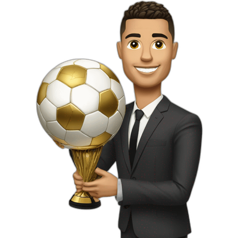 ronaldo with ballon d'or emoji