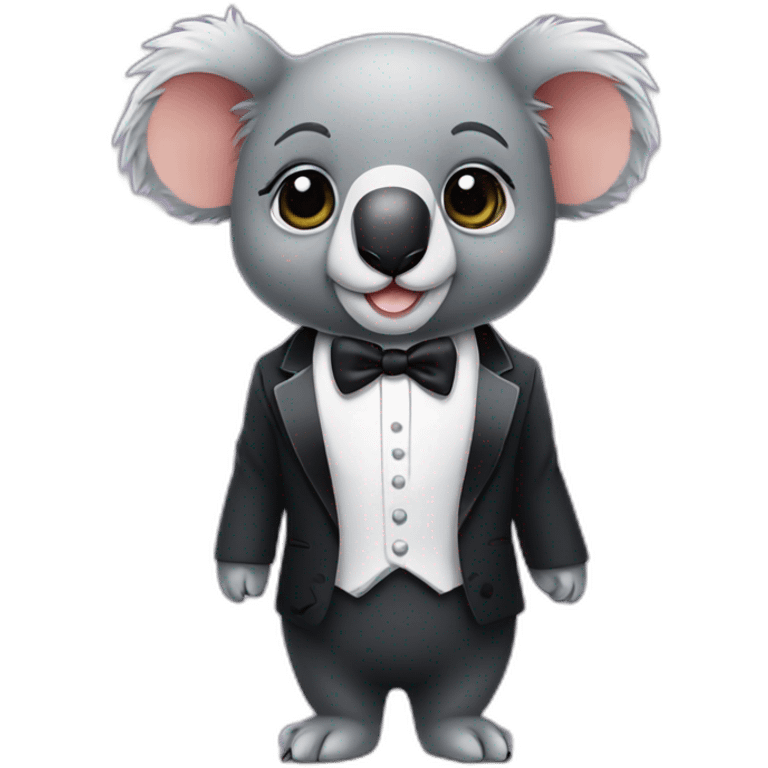 cute small koala wearing tuxedo emoji