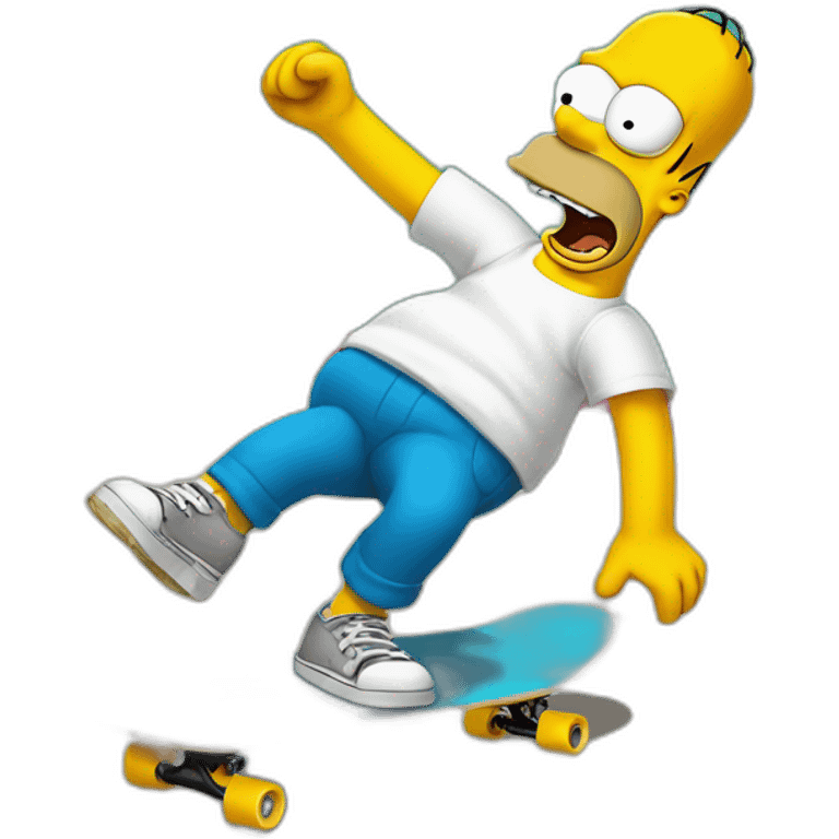 Homer Simpson riding skateboard emoji