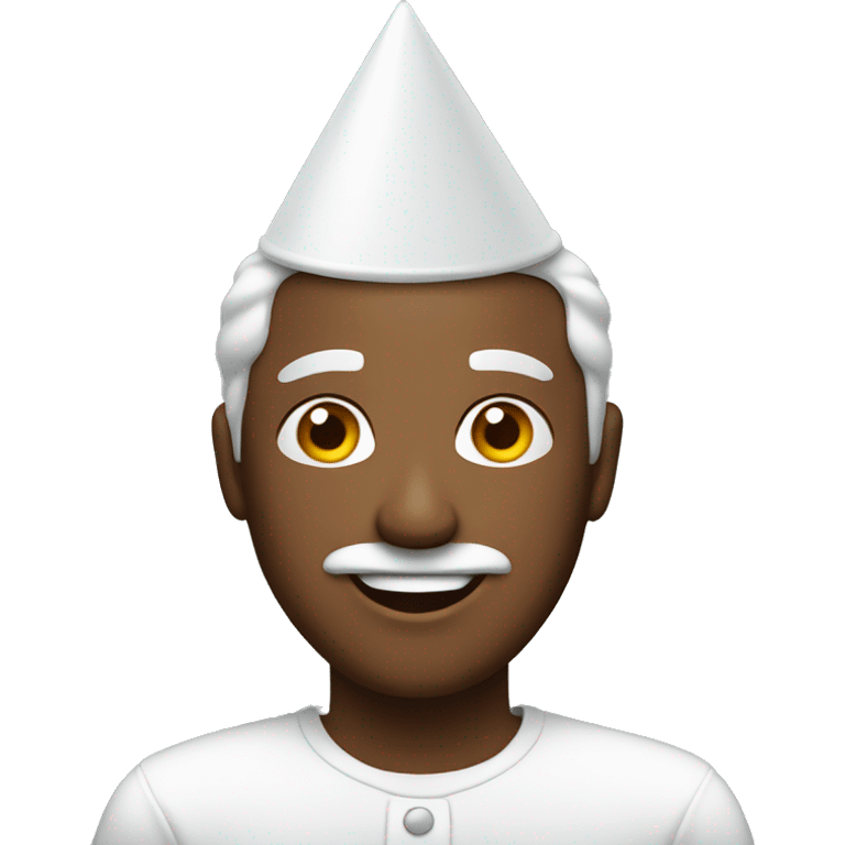 Man wearing white birthday hat emoji