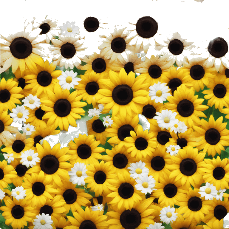 Sunflower and daisy bouquet  emoji