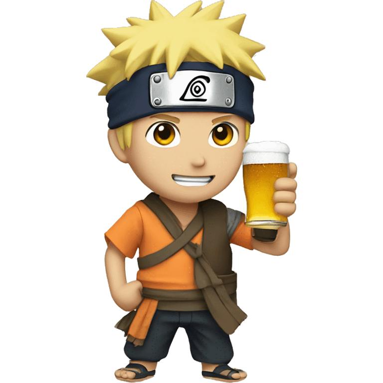 naruto holding beer emoji