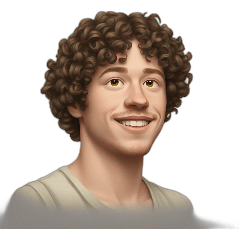 Jack Harlow, hiperrealista, con mucha barba emoji