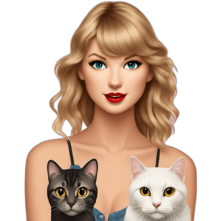 Taylor Swift and three cats  emoji