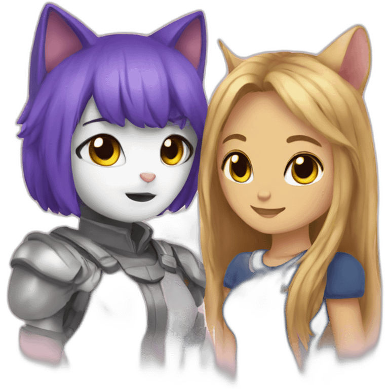 a cat and girl roleplay emoji