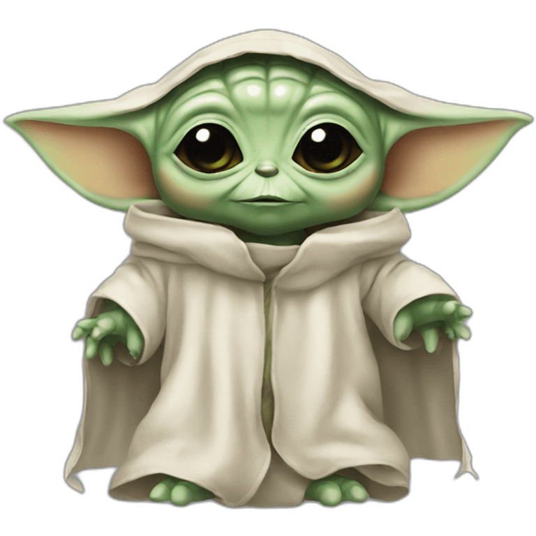 Baby yoda wearing a ghost costume emoji