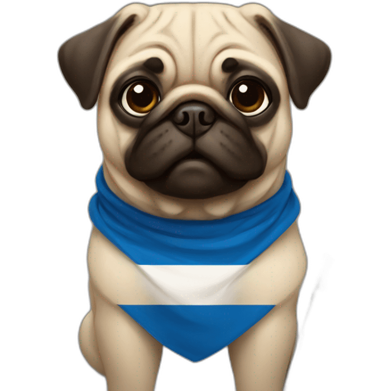 pug holding a big finland flag emoji