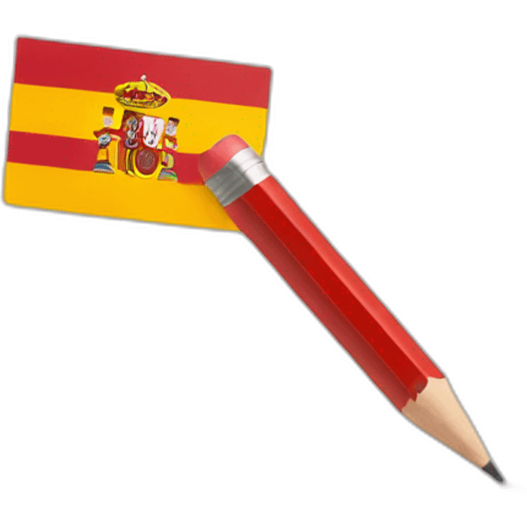 pencil wearing a spain flag emoji