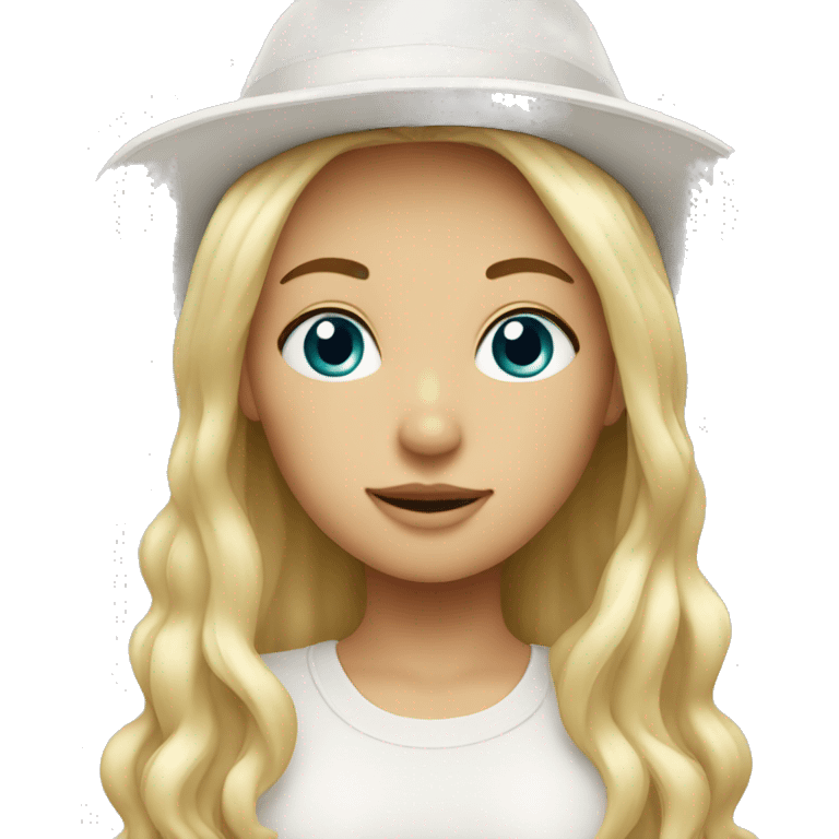 Blond girl with white hat emoji