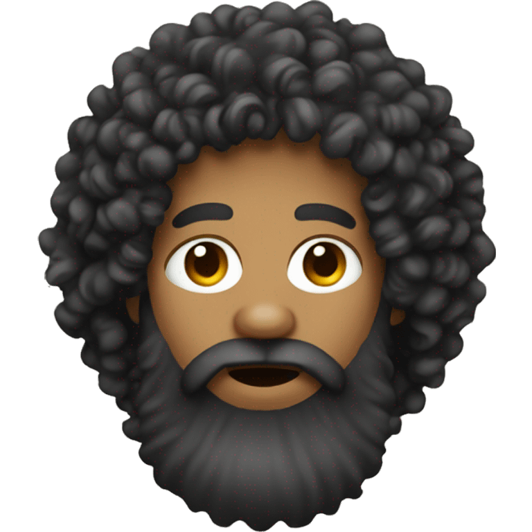 curly hair rockstar with beard emoji