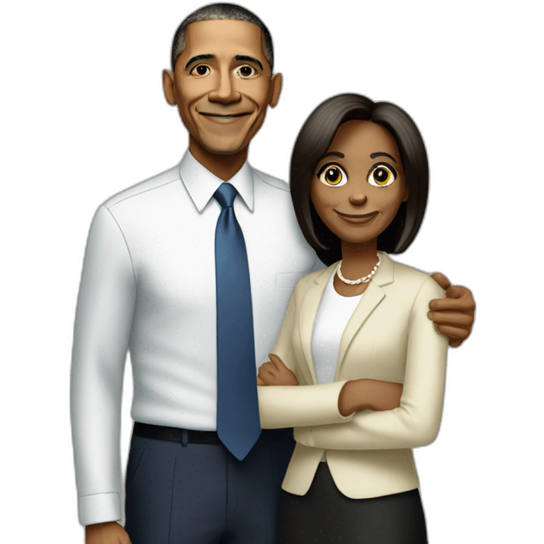 Michelle and Barack Obama  emoji