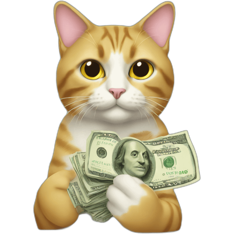 cat holding money emoji