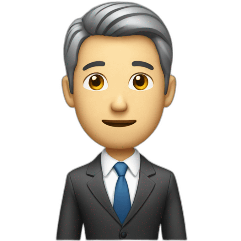 businessman with hand on ear emoji