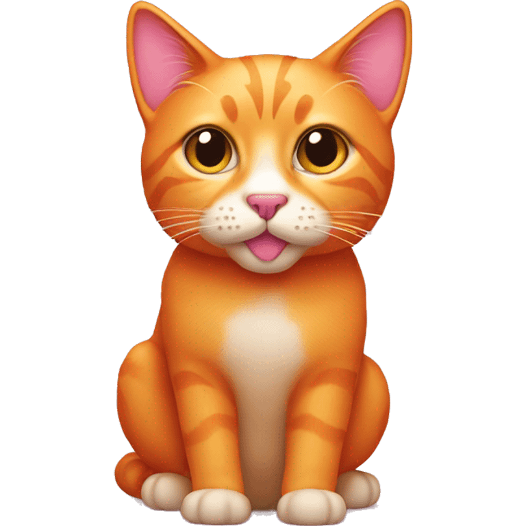 Orange cat with pink nose emoji