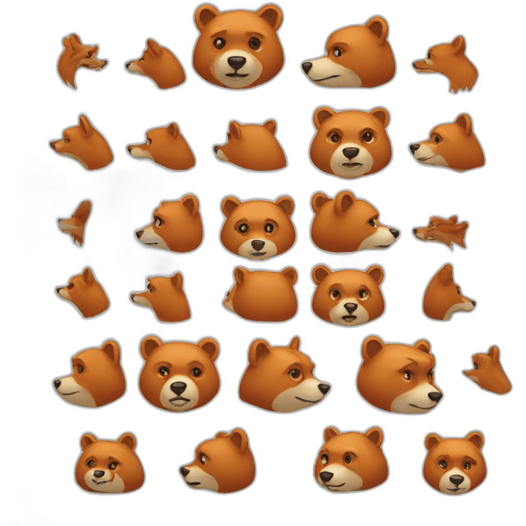 a bear that is half fox emoji