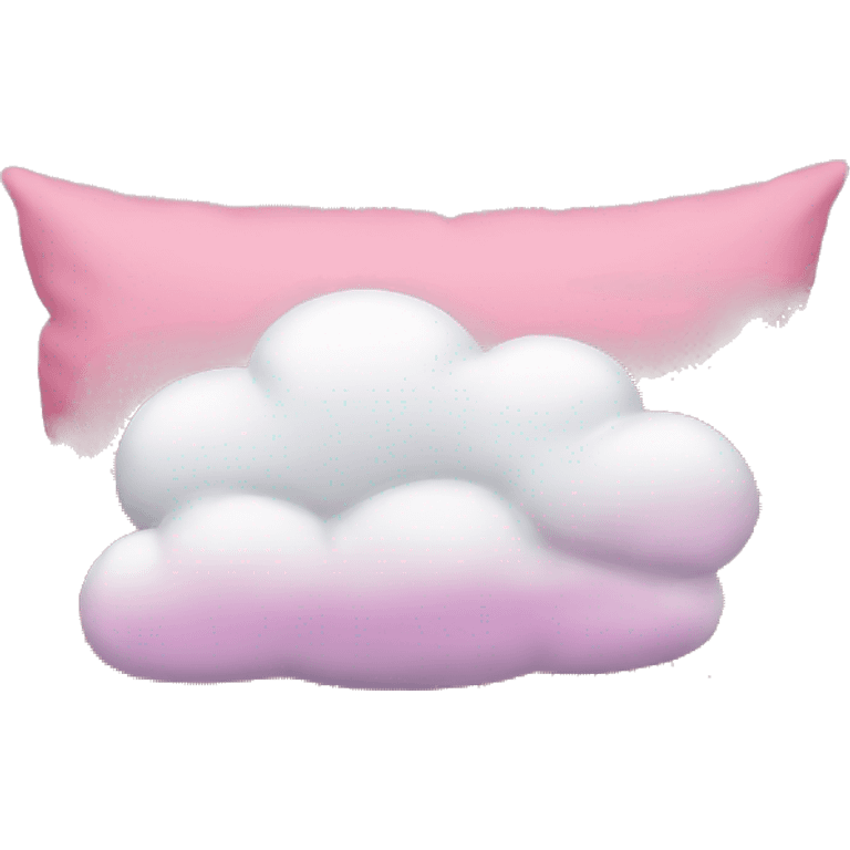 Pink pillow with clouds emoji