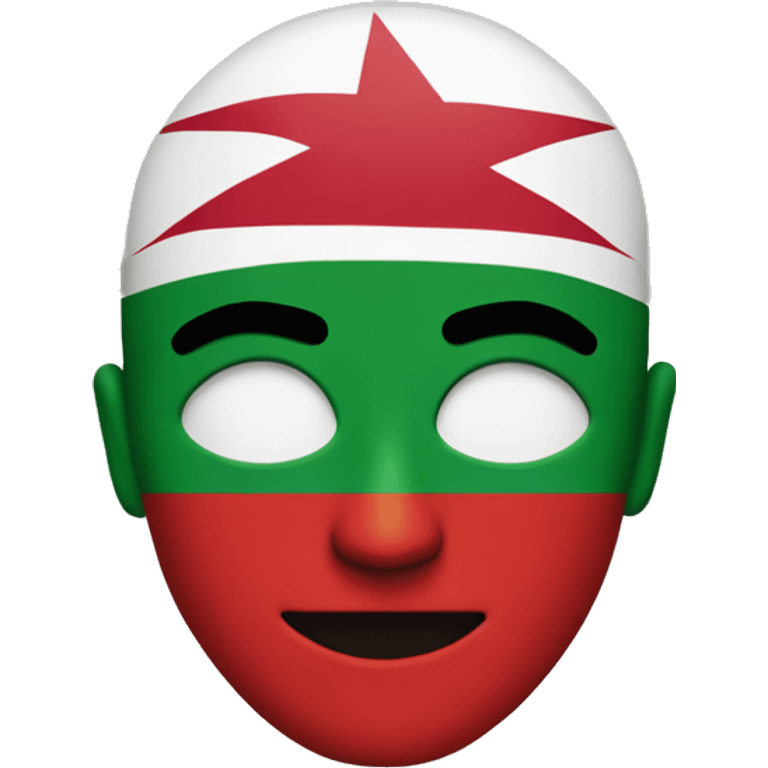 face with Oman flag color and hacker style  emoji